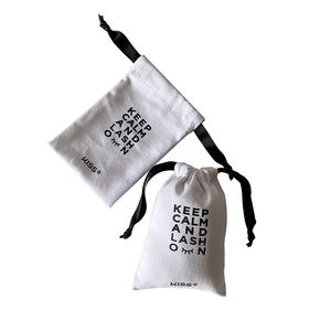 9x14cm pochette en coton blanc écologique stockage de maquillage réutilisable pour faux cils et outils de beauté - Product Image 2