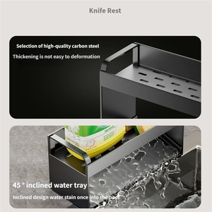 <span class=keywords><strong>Escurridor</strong></span> <span class=keywords><strong>de</strong></span> Platos Desmontable <span class=keywords><strong>de</strong></span> Acero al Carbono para Fregadero <span class=keywords><strong>de</strong></span> Cocina Moderno, Organizador <span class=keywords><strong>de</strong></span> Esponjas, Detergente <span class=keywords><strong>y</strong></span> Paños - Product Image 4