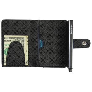 CardHoda Aluminum <b>RFID</b> Blocking Card Holder <b>Wallet</b> with PU Lining and Geometric Pattern Unisex Minimalist Design - Product Image 2