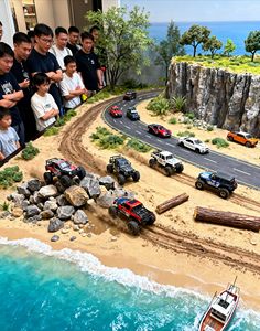 Modulo Realistico per Effetti Acquatici per Piste RC, Set Trasparente in Resina con Fiume e Ponte Compatibile con Veicoli - Product Image 4
