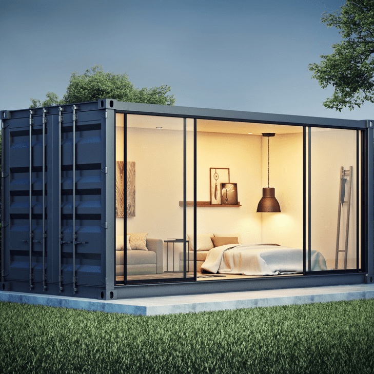 Nhà Tiền Chế Dạng Mô-đun Chi Phí Thấp Nhà Chứa Prefab Gia Đình Gấp Gọn Di Động Mở Rộng