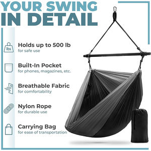 Hamaca Colgante de Nailon 210T con Cuerda de Paracaídas y Silla Columpio Sensorial Plegable <span class=keywords><strong>para</strong></span> Árbol, Jardín, Ocio, Relajación, Patio - Product Image 3