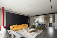 Ensemble de meubles de salon design italien moderne, canapé et fauteuil en tissu sur mesure haut de gamme pour une décoration de maison de luxe
