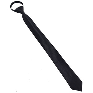Bonne qualité Yiqun Solide Couleur Noir <span class=keywords><strong>Cravate</strong></span> Hommes Brillant Satin Fichier 5cm Ultra-étroit Facile à Tirer Fermeture Éclair Gratuit - Product Image 5