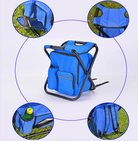 Chaise de plage pliable portable en acier avec siège en polyester Oxford et sac isotherme pour la pêche, le jardin et l'extérieur