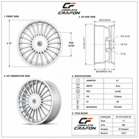 Jantes forgées CF 18 pouces 5x120 PCD pour voitures particulières, compatibles avec les jantes sport de style concave pour Série 8 E31 Restomod