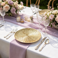 Assiettes de présentation en PP doré durables et économiques avec motif en spirale pour mariages, hôtels et événements domestiques