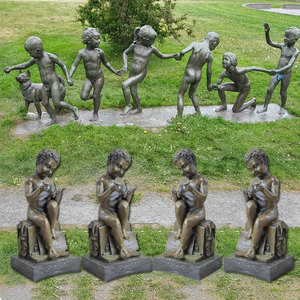 Fabrik niedrigerer Preis Werbe kunst Dekoration Lebensgröße Bronze Nude Boy <span class=keywords><strong>Nackte</strong></span> Skulptur Kinder Statue - Product Image 1