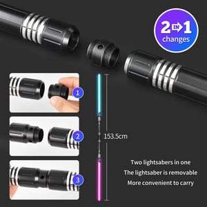 2 pcs 2 ב 1 מתכת ידית 15 צבעים נשלף קוספליי USB טעינה RGB אורות חרב אור אור-עד צעצועים - Product Image 6