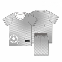 Setelan Jersey Sepak Bola Performa Tinggi |   Cetak Transfer Panas Kustom 100% Poliester Unisex Celana Pendek Penyerap Keringat Bernapas Cepat Kering