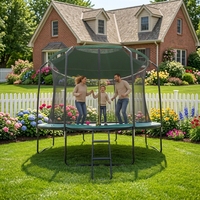 Trampoline rond Zoshine avec tente de protection et poteaux en fibre de verre, certifié ASTM, trampoline d'extérieur pour enfants et adultes avec filet de sécurité