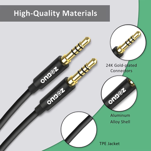 ZOGUO Professional 1m <strong>AUX</strong> <strong>Cable</strong> Microphone Function Gold Plated 3.5mm Plug Adapter PVC for Universal <strong>Mobile</strong> MP3 Players <strong>Speakers</strong> - Product Image 2