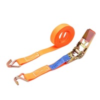 Sangle d'arrimage à cliquet en polyester durable de 1 pouce avec plusieurs crochets, résistance à la rupture de 1200 kg, ceinture de fixation de cargaison personnalisée