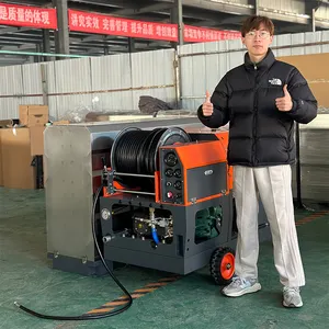 AMJET 3000psi 142lpm Four-cylinder diesel engine electric high pressure washer Cleaning of large pipes