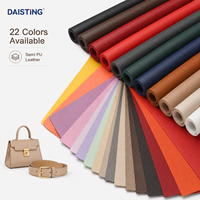 Bahan Kulit Sintetis Semi PU 3D Litchi Lychee Pebble Grain untuk Tas, Sabuk, Dompet, Tas Tangan dengan Lapisan Suede Lembut 0.9mm