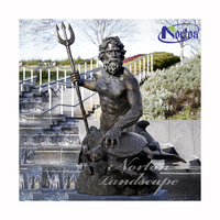 Décoration de jardin extérieur personnalisée dieux grecs en métal taille réelle coulée en laiton dieu de la mer Bronze Poséidon Statue Sculpture