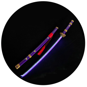 104 Cm Anime <span class=keywords><strong>Roronoa</strong></span> <span class=keywords><strong>Zoro</strong></span> One Piece Led Toy Kidults Comic-Con <span class=keywords><strong>Katana</strong></span> Luminous Light up Swords pour Kidults Cosplay Playing Boys - Product Image 1