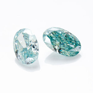 Holycome Oval Moissanite taş 4x6-8x12 ezilmiş buz hibrid Oval kesim Aqua mavi Moissanite elmas testi pozitif - Product Image 2