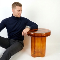 YOUTAI Meilleur prix Table basse moderne en verre trempé de haute qualité, coins arrondis, petite table à thé pour salon