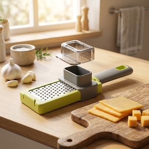 EKOK <span class=keywords><strong>Mandoline</strong></span> multifonctionnelle en acier inoxydable pour légumes, ail et gingembre, avec fonction de broyeur et de coupe, manuelle - Product Image 2