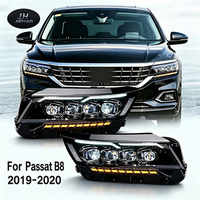 Pour VW Passat 2019-2020, ensemble de phares LED style matrice, DRL bleu, clignotant séquentiel, lentille de projecteur, Plug and Play, paire