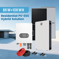 Solution hybride photovoltaïque résidentielle PV-ESS au silicium monocristallin MPPT lithium-ion 8kW+10kWh