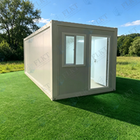 Maison conteneur pliable préfabriquée modulaire FLKT à déploiement rapide en 10 minutes, type villa