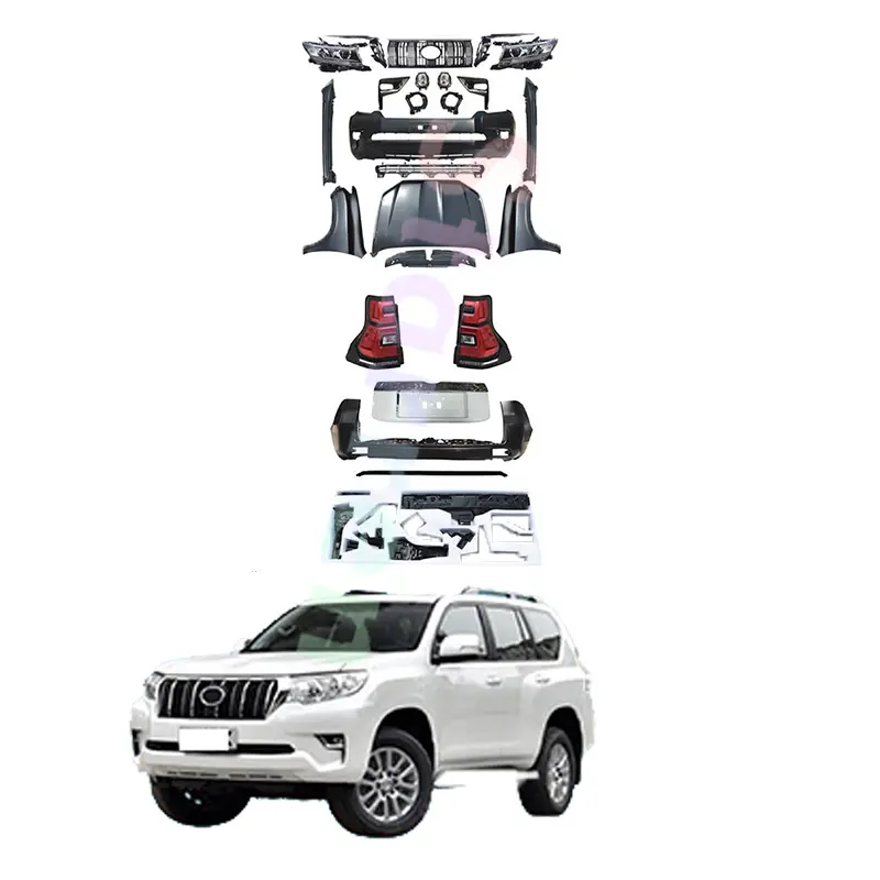 Kit de carrosserie facelift de haute qualité, phare de calandre de pare-chocs avant arrière 2010_2017, mise à niveau vers 2018 pour Toyota prado 150, kit de carrosserie FJ150