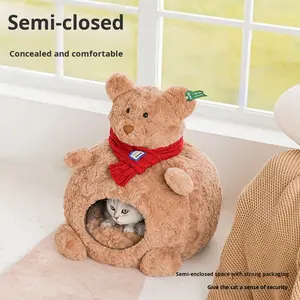 Thermo Snug Cat Cave entièrement fermée Winter Warm Bear <span class=keywords><strong>Den</strong></span> avec doublure lavable amovible et design écologique - Product Image 3