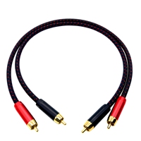 Câble RCA série audiophile, 2 RCA mâle vers 2 RCA mâle, cordon d'interconnexion Hi-Fi, 6,5 mm, robuste, blindé, tressé en nylon