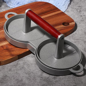 Prensa <span class=keywords><strong>de</strong></span> doble orificio, prensa <span class=keywords><strong>de</strong></span> carne para carne, máquina aplanadora <span class=keywords><strong>de</strong></span> carne, trituradora <span class=keywords><strong>de</strong></span> tocino, parrilla, prensa <span class=keywords><strong>de</strong></span> sándwich, hierro fundido, Metal, aluminio, gris, 255G - Product Image 2