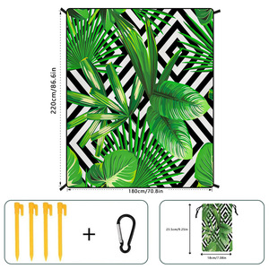 Ekstra besar poliester atas tahan air pasir bukti piknik tikar hijau untuk tanah - Product Image 3