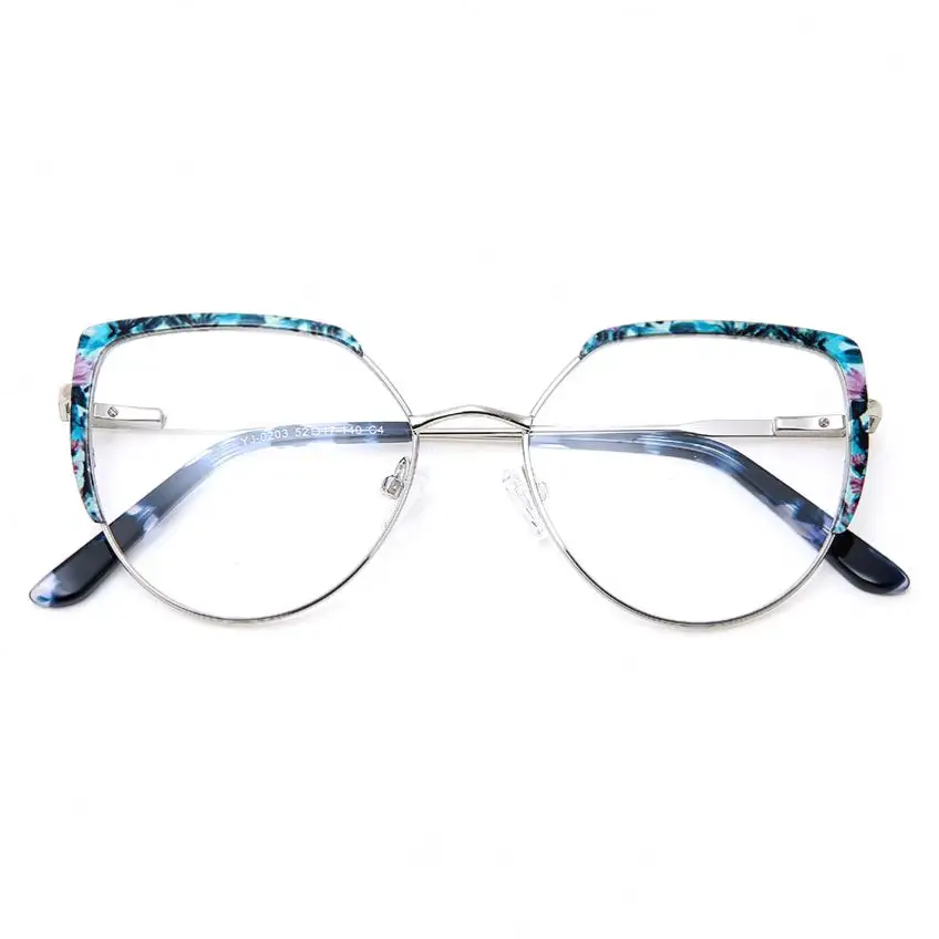 2023 New Popular Cat Eye Round Optical Glass Frames Classic Metal Frames Eyewear Eye Glasses