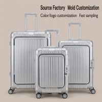 Valise de voyage haut de gamme en coque rigide avec cadre en aluminium, ouverture frontale, serrure TSA, roulettes pivotantes, pour affaires, personnalisable