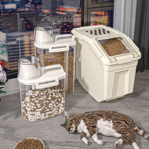 Distributeur de riz et de denrées sèches en PP sans BPA avec <span class=keywords><strong>bec</strong></span> verseur, tasse doseuse et compartiment hermétique pour l'organisation du garde-manger - Product Image 6