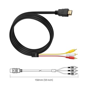 Cao Cấp 1.5M Vàng-Mạ <span class=keywords><strong>HDMI</strong></span> Để 3 RCA <span class=keywords><strong>AV</strong></span> Cáp Chuyển Đổi 1080P Tín Hiệu Chuyển <span class=keywords><strong>HDMI</strong></span> Để RCA Adapter Dây Cho HDTV DVD Máy Nghe Nhạc - Product Image 3