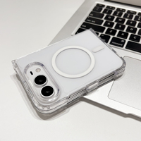 Coque de téléphone magnétique transparente pour iPhone Duo, protection antichoc, anneau magnétique intégré, compatible avec la charge sans fil