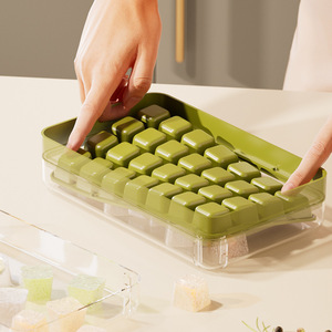 Ice Cube Tray Mold Square Shape Large Capacity With Lid Stackable For Family Use PP Material - Product Image 3