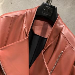 Vestes en cuir sans manches 2025 Veste en cuir de mouton véritable Veste en cuir bordeaux Femme - Product Image 5