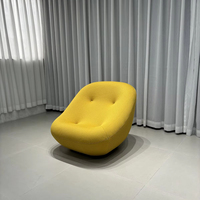 Canapé paresseux moderne Wabi-Sabi à coque rotative en tissu, fauteuil simple de luxe léger, vente en gros personnalisable OEM pour salon