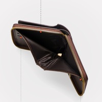 Dompet pria kulit PU anti air, dompet pria kulit PU, dompet risleting pendek, kulit PU, anti air, dompet koin Multi kartu, saku depan ramping, poliester