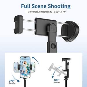 Trépied pour téléphone KINGJOY, bâton à selfie, télécommande, portable, léger, en alliage d'aluminium, support magnétique, enregistrement vidéo, vlog, extensible - Product Image 2