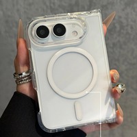 Compatible avec 18DUO Étui de téléphone pliable magnétique transparent en PC, protection intégrale anti-choc DUO