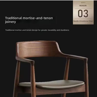 Fauteuil de salle à manger en bois massif de style Mid-Century avec coussin, chaise longue personnalisable pour restaurant, réunion, maison