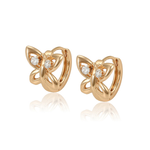 97242 Xuping Copper Alloy Jewelry butterfly Shape <strong>Pretty</strong> Crystal New Designs Gold <strong>Earrings</strong> - Product Image 1