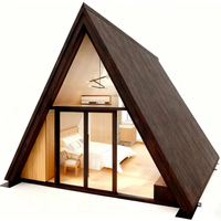 Maison modulaire préfabriquée triangulaire en acier léger à cadre en acier écologique pour appartement, villa, hôtel, style cour moderne