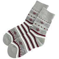 Chaussettes en coton tricoté respirantes antidérapantes à motif logo personnalisé, longueur mi-mollet, style décontracté, pour femme, usage quotidien, Noël
