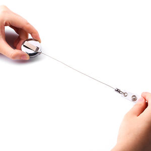 चांदी के रंग आईडी कार्ड बिल्ला रील धारक क्लिप, कमर बकसुआ के साथ वापस लेने योग्य, नायलॉन की रस्सी, अस्पताल नर्स कार्यालय एहसान, गुणवत्ता - Product Image 6