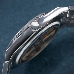 Montre à quartz pour homme avec logo personnalisé OEM ODM, lunette cannelée, cadran nid d'abeille, bracelet <span class=keywords><strong>Jubilee</strong></span> en acier inoxydable, affichage de la date, montre habillée - Product Image 5