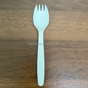 Cuillères et fourchettes jetables robustes en <span class=keywords><strong>plastique</strong></span> – Vaisselle durable et résistante en PP de qualité alimentaire / amidon de maïs biodégradable - Product Image 2